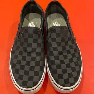 Black check Vans 8.5 womens